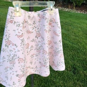 Pink floral skater skirt